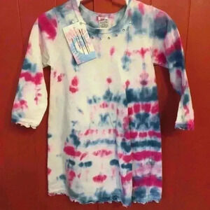 New tie dye long sleeve dress. 100% cotton.